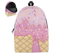 Sacs d'école pour filles, sac à dos à la crème glacée, sac dos pour enfants imperméable léger, sacs d'école mignons pour filles, petite