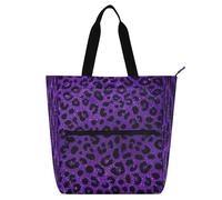 Sacs décoratifs pour enfants, garçons et filles, femmes, imprimé léopard à fausses paillettes, sac à main robuste pour bibliothèque, sac à main avec poches à fermeture éclair, pour l'école, le travail