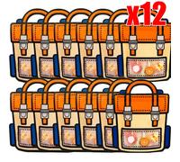 Sacs D'emballage De Cadeaux Créatifs Pour Enfants,Sac D'école De Dessin Animé,Sacs Autobloquants,Forme De Collation De Bonbons,Cadeaux De Fête D'anniversaire Ouvertement - Type Orange-12pcs-18x21cm