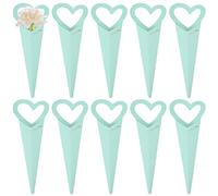 Sacs d'emballage de fleurs, 10 pochettes coniques multicolores for une seule fleur, 7.09x18.31 pouces(Blue)