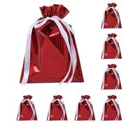 Sacs D'Emballage De Noël, Ensemble de 8 sacs à bonbons festifs de Noël, Réutilisables Cadeaux De Fêtes Pour Amis Bijoux Mariage Gourmandises