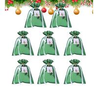 Sacs d'emballage de Noël - Sac cadeau avec cordon de serrage en huit pièces pour la maison | Enveloppe des cadeaux de vacances pour adultes et, motifs adaptés à un mariage ou une sall