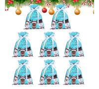 Sacs d'emballage de Noël - Sac cadeau avec cordon de serrage en huit pièces pour la maison | Enveloppe des cadeaux de vacances pour adultes et, motifs adaptés à un mariage ou une sall