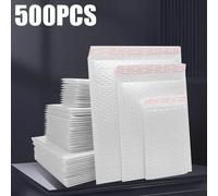 Sacs d'enveloppe en mousse blanche, 500 pièces, enveloppes d'expédition rembourrées auto-scellantes avec sac d'expédition à bulles, sac de paquets d'expédition 100PCS