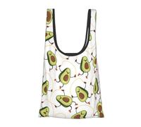 Sacs d'épicerie amusants avec imprimé avocats de dessin animé, réutilisables, pliables et lavables dans une pochette écologique, sac de courses pour le chargement quotidien