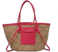 Sacs d'été faits main pour femmes, grands sacs en paille tressée, cabas à poignée supérieure, sacs de plage pour femmes, 1