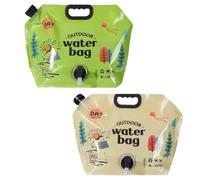 Sacs d'hydratation Pliables Portables 2 pièces - avec marquages lisibles, Couvercle à Grande Ouverture, Robinet intégré, Sac d'hydratation de Voyage en Plein air pour Camping Light Yellow 2 pièces