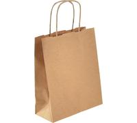 Sacs écologiques en papier marron naturel anse cordelette tournante, sacs en papier universels 18x8x22cm, 50 pcs - Cadeaux, Magasin, Boutique