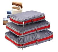 Sacs économiseurs d'espace - 50 x 30 x 7 cm Sac de compression sous vide, 3 pièces, sacs étanches de grande capacité | Sac de rangement à fermeture éclair | Pochette en tissu Oxford à double fermeture
