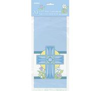 Sacs en cellophane Unique Party avec design de croix, 20 pièces SG5680 (taille unique) (Bleu)