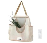 Sacs en filet réutilisables, sacs en filet pour légumes, fruits et légumes sac en filet - Réutilisable Cuisine Fruits Légumes Ail Oignon Suspendu Sac en maille respirante, Kaki double, se beskrivning,