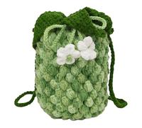 Sacs en forme d'ananas pour femmes, Sac en forme d'ananas - Sac tricoté fait à la main avec design en forme d'ananas dégradé,Étui à monnaie tissé à la main à la mode pour téléphone cel, vert, Fare
