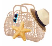 Sacs en gelée pour femme - Panier cadeau de couleur vive | Sac à main pour filles Sac de plage fourre-tout de plage Sac à dos décontracté pour, beige, Refer to description