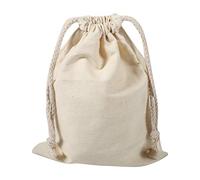 Sacs en Mousseline de Coton, Sac de Rangement pour Sac à Linge avec Cordon de Serrage en Coton Pochette de Voyage Réutilisable Sac en Toile Végétale Écologique Sac à Dos à Usage (30X40cm)