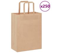 Sacs en papier 250 pcs avec poignées rose 21x11x28 cm vidaXL