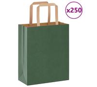 Sacs en papier Bags pcs avec poignées vert 18x8x22 cm vidaXL