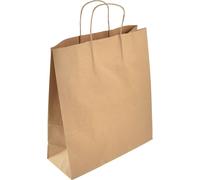 Sacs en papier écologiques 33,5x14cm - Set de 50, Sacs cadeaux recyclables, Eco-Shopper avec anse