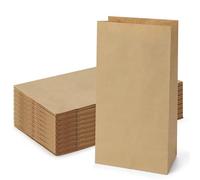 Sacs en papier kraft, Sacs à déjeuner en papier kraft brun, paquet multi-tailles de 20/50/100 pièces(100PCS-9 X 5.5 X 18CM)