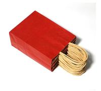 Sacs en papier marron avec poignées, fabriqués à partir de papier recyclé, construction à fond solide, compostables et réutilisables, adaptés pour de multiples utilisations, emballage en vrac (rouge