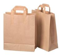 Sacs en papier - PAPSTAR - Lot de 50 - Marron - 25,4 x 27,9 x 16,5 cm - Poignées solides