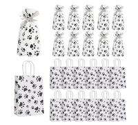 Sacs En Papier Patte De Chien 12 Pièces Et 10 Sacs À Cordon Patte De Chien, Sacs Cadeaux Mignons, Sacs À Bonbons, Sacs De Cadeaux De Fête