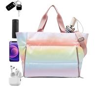 Sacs en toile de sport : sac de gymnastique polyvalent avec poche pour chaussures et tissu résistant à l'eau, option de transport durable | Solution de voyage compacte pour exercice féminin, Coloré