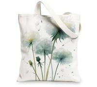 Sacs en toile floraux, élégants sacs de courses écologiques, réutilisables, légers et lavables pour Tra, blanc, 13x15 Inch
