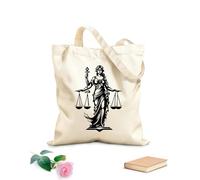 Sacs en toile imprimés numériquement égalité, essence, dame de justice, icône, souveraine juste, logo de la dame de justice tissu épais de 12 oz Utilise comme trousse de maquillage 31x36cm Moyen