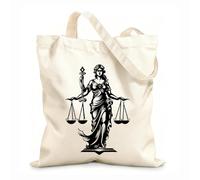 Sacs en toile imprimés numériquement égalité, essence, dame de justice, icône, souveraine juste, logo de la dame de justice tissu épais de 12 oz Utilise comme trousse de maquillage 35x40cm Grand