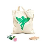 Sacs en toile imprimés numériquement silhouette de Cupidon avec des ailes et une flèche tissu épais de 340g/m² Utilise comme trousse de maquillage