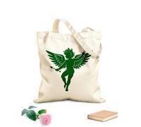 Sacs en toile imprimés numériquement silhouette de Cupidon avec des ailes et une flèche tissu épais de 340g/m² Utilise comme trousse de maquillage