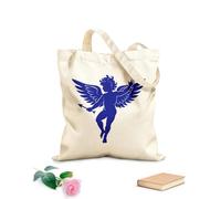 Sacs en toile imprimés numériquement silhouette de Cupidon avec des ailes et une flèche tissu épais de 340g/m² Utilise comme trousse de maquillage