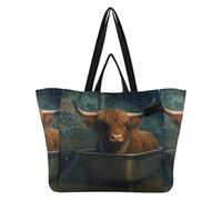 Sacs en toile utilitaires pour la cuisine, sac d'épicerie pour maman, sac de maternité pour homme, kit de livraison de maternité, essentiel, graffiti, vache Highland, bain