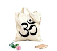 Sacs femme en toile de coton Le symbole Om est utilisé dans la méditation et les rituels, ainsi que dans la spiritualité et la philosophie. tissu épais de 12 oz Matière douce pour la peau 35x40cm