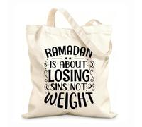 Sacs femme en toile de coton tissu épais de 12 oz Le ramadan est un mois sacré pour se libérer de ses péchés, pas pour perdre du poids. Typographie du ramadan Matière douce pour la peau 25x30cm Petit