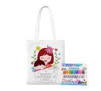 Sacs fourre-tout à peindre | Sacs fourre-tout en toile à colorier, fête des mères avec stylos de peinture, activités d'apprentissage pour à partir de 3 ans et plus, filles, garçons, maternelle