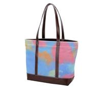 Sacs fourre-tout colorés teints par nouage - 94 sacs fourre-tout en cuir durable et sacs à main pour femme avec poignée sur le dessus - Sac besace Hobo
