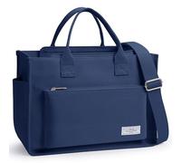 Sacs fourre-tout de travail Fancy Forest pour femmes avec compartiments, grand sac à bandoulière en toile avec fermeture éclair pour université, voyage, Bible, Bleu marine (upgraded), Medium