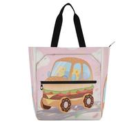 Sacs fourre-tout décoratifs pour enfants, étudiants, adultes, nourriture amusante, dessin animé, imperméable, sacs fourre-tout pour enseignants, sacs à main avec poches intérieures pour l'école, le