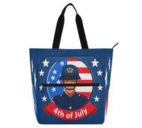 Sacs fourre-tout décoratifs pour enfants, femmes, hommes, soldat bleu du jour du 4 juillet, sac fourre-tout robuste et robuste pour enseignant, sac fourre-tout pour l'école, le travail, les voyages