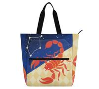 Sacs fourre-tout décoratifs pour garçons, filles, femmes, scorpions, étoiles, bleu, rouge, imperméable, sac à main avec fermeture éclair pour l'école, le shopping, la plage, les mochilas arc-en-ciel