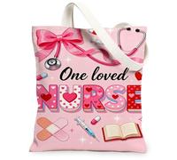 Sacs fourre-tout en toile à motif de cœur, sacs de courses réutilisables, légers et lavables avec bandoulière en toile pour Eve, pêche, 13x15 Inch