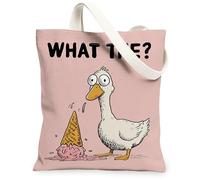 Sacs fourre-tout en toile de canard amusants, motif animal insolite, sacs d'épicerie réutilisables, légers et lavables en toile pour Sho, pêche, 13x15 Inch