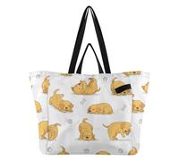 Sacs fourre-tout en toile de grande capacité pour cuisine, sac fourre-tout pour femme, cadeau de demoiselle d'honneur, motif Golden Retriever