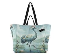 Sacs fourre-tout en toile de grande capacité pour la cuisine, le quotidien, pour homme, enterrement de vie de jeune fille, cadeaux de grue brumeuse Marshland Collage (1)