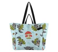 Sacs fourre-tout en toile épaisse pour la cuisine, les courses, les demoiselles d'honneur pour homme, fête de mariage, voyage, linge, champignon raton laveur - Motif à thème