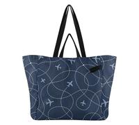 Sacs fourre-tout en toile pour la cuisine, sacs d'épicerie, sacs pour hommes, cadeaux de mariage, voyage avec motif de réseau de chemin de vol