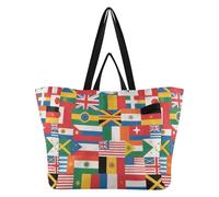 Sacs fourre-tout en toile réutilisables pour la cuisine, sacs de courses décontractés pour hommes, enterrement de vie de jeune fille, cadeaux de fête multi-nations, drapeaux collages