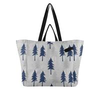 Sacs fourre-tout en toile utilitaires pour la cuisine, les courses, les demoiselles d'honneur pour femmes, cadeaux de fête de mariage, Noël, gris et bleu