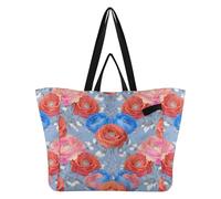 Sacs fourre-tout en toile utilitaires pour la cuisine, les professeurs, kit de livraison de maternité, essentiel, motif floral rose et bleu